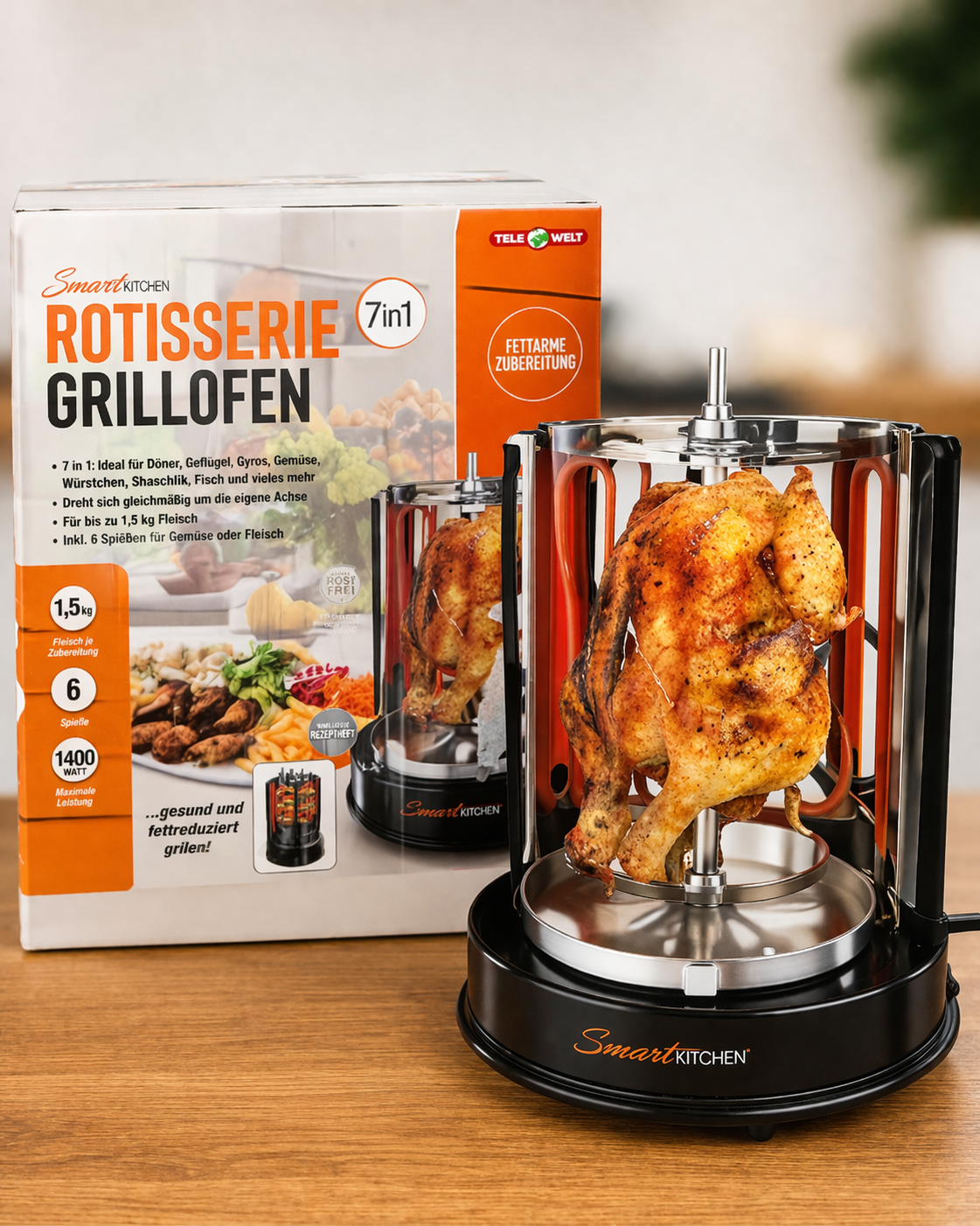 Telewelt SmartKitchen Rotisserie Grillofen 7in1 Backofen Grill